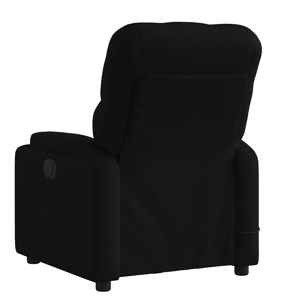 Massage Recliner Chair Black Fabric Manual Recline 6 Massage Points Armchair