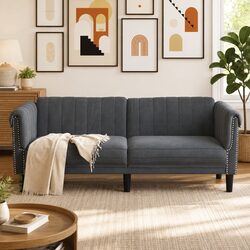 Grey Velvet 2-Seater Sofa for Comfortable Living Spaces