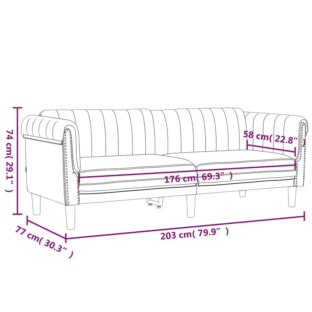 3SeaterSofaComfortablePaddedSeatVelvetBlackModernDesign