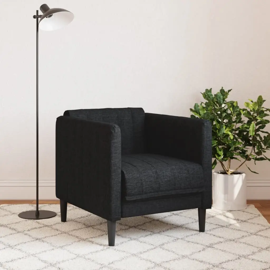Sofa Chair Black Fabric Armchair Living Room Seating Lounge Furniture Modern