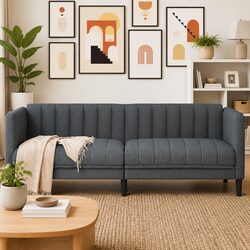 Grey Fabric 2-Seater Sofa for Cozy Living Rooms