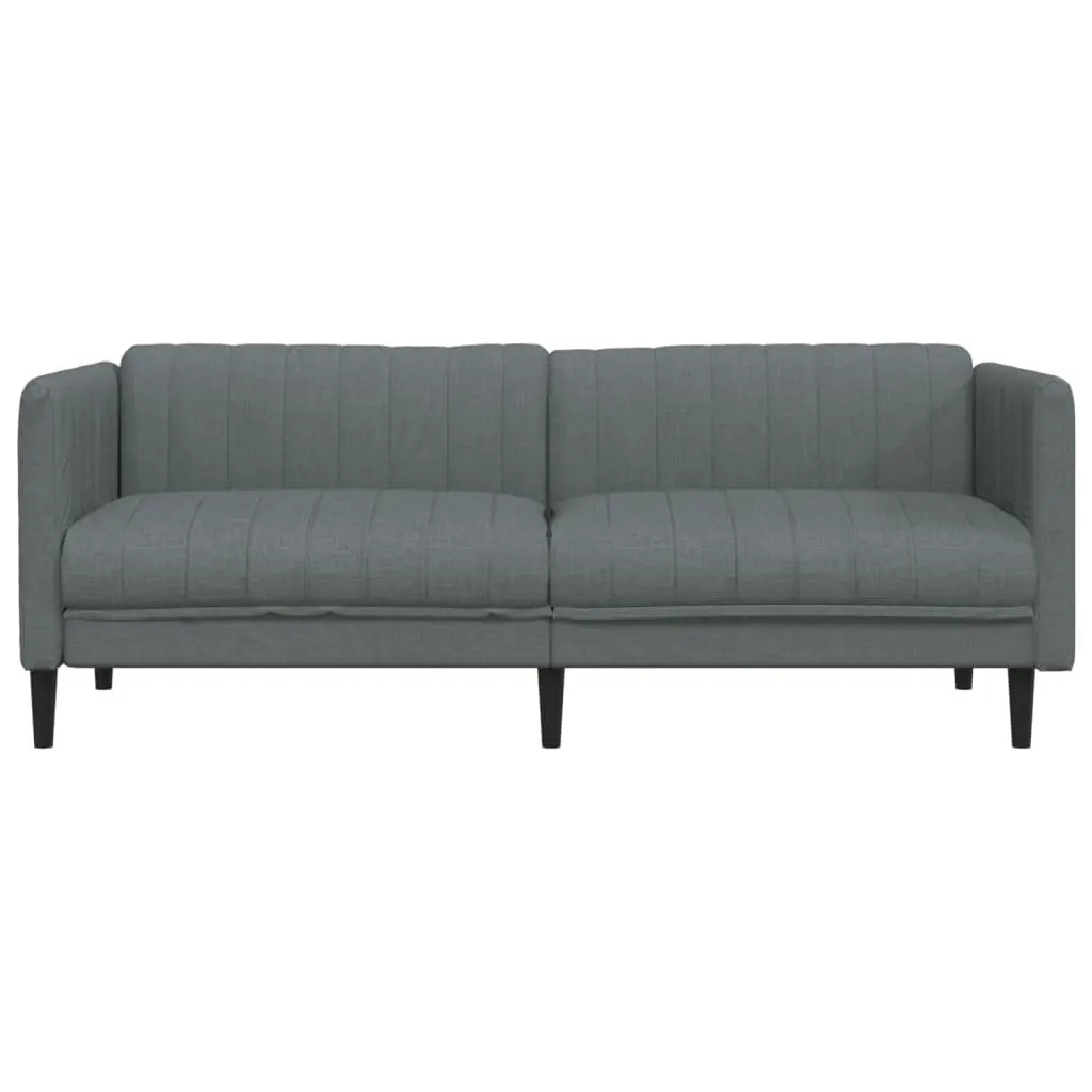 3-Seater Sofa Grey Fabric Living Room Couch Modern Design Comfortable Seating
