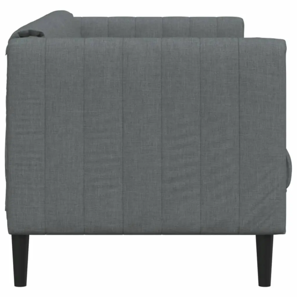 3-Seater Sofa Grey Fabric Living Room Couch Modern Design Comfortable Seating