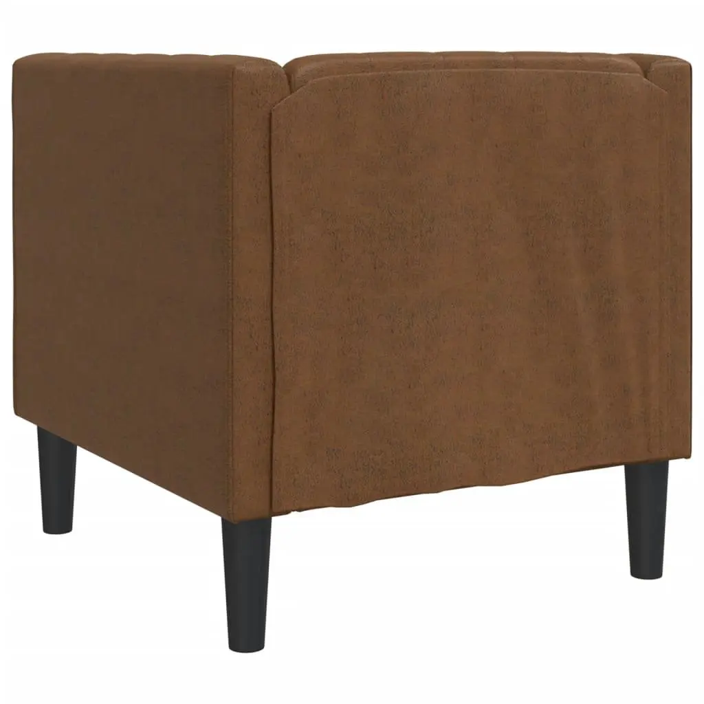 Brown Button Tufted Chesterfield Armchair for Lounge