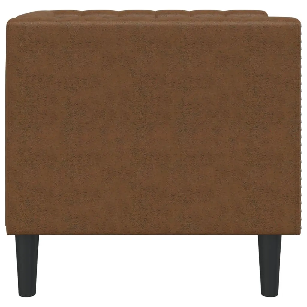 Brown Button Tufted Chesterfield Armchair for Lounge
