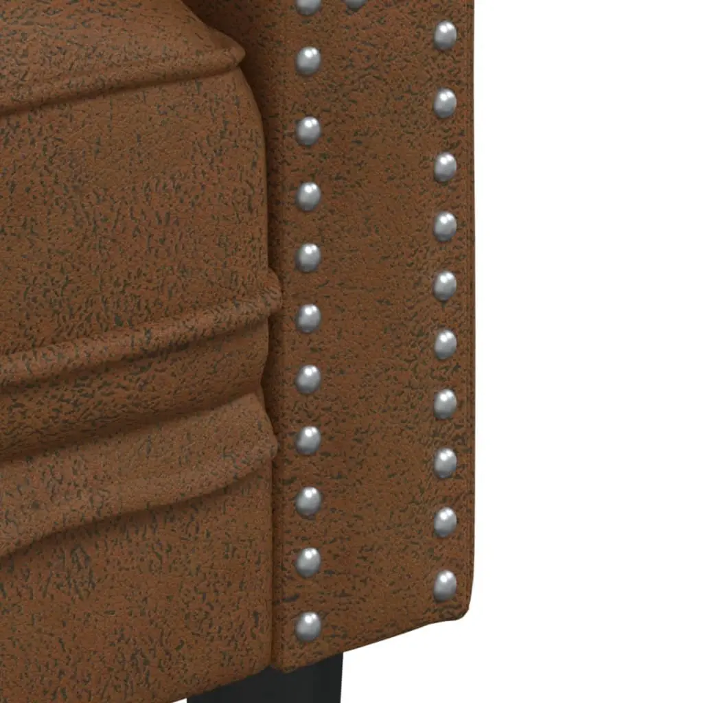 Brown Button Tufted Chesterfield Armchair for Lounge