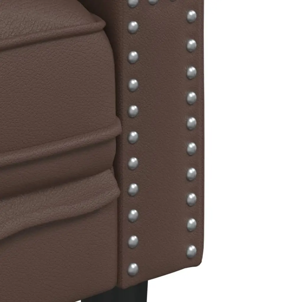 Chesterfield Sofa Brown Faux Leather 2-Seater Button Tufted Armchair
