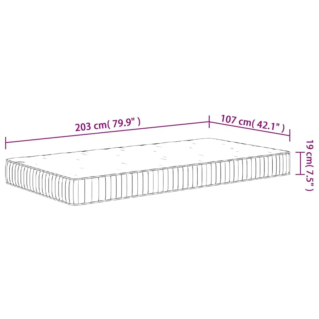 King Single Pocket Spring Mattress 107x203 cm Medium Firmness