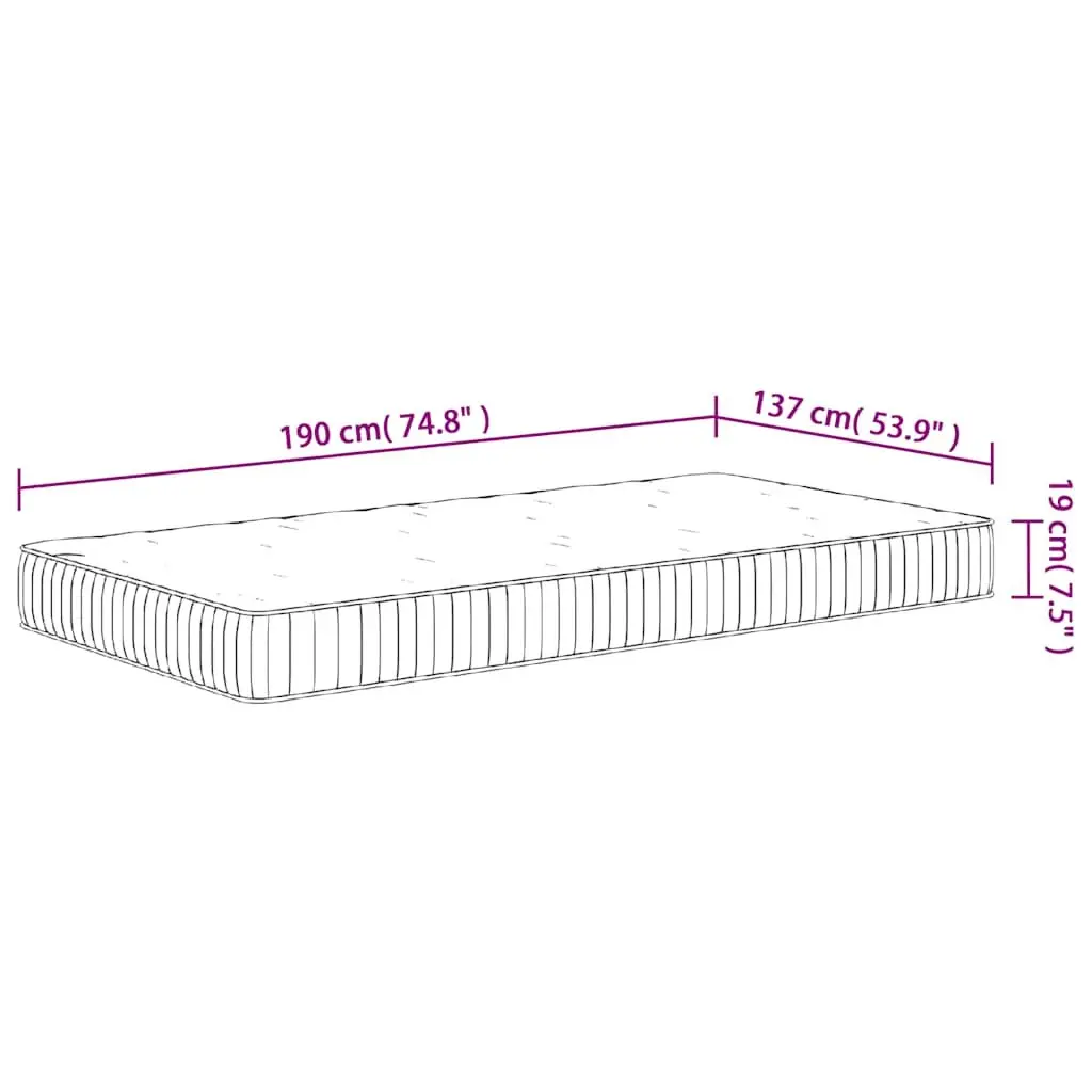 Medium Firm Pocket Spring Mattress 137x190cm White