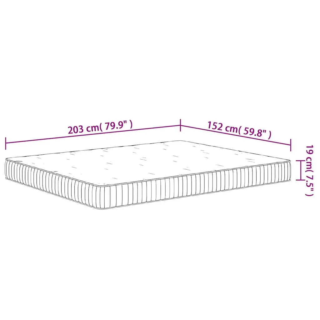 Queen Size Pocket Spring Mattress 152x203 cm Comfort