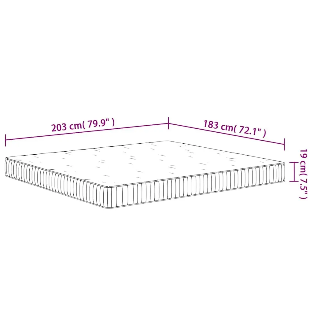 King Size Pocket Spring Mattress 183x203 cm Medium Firm