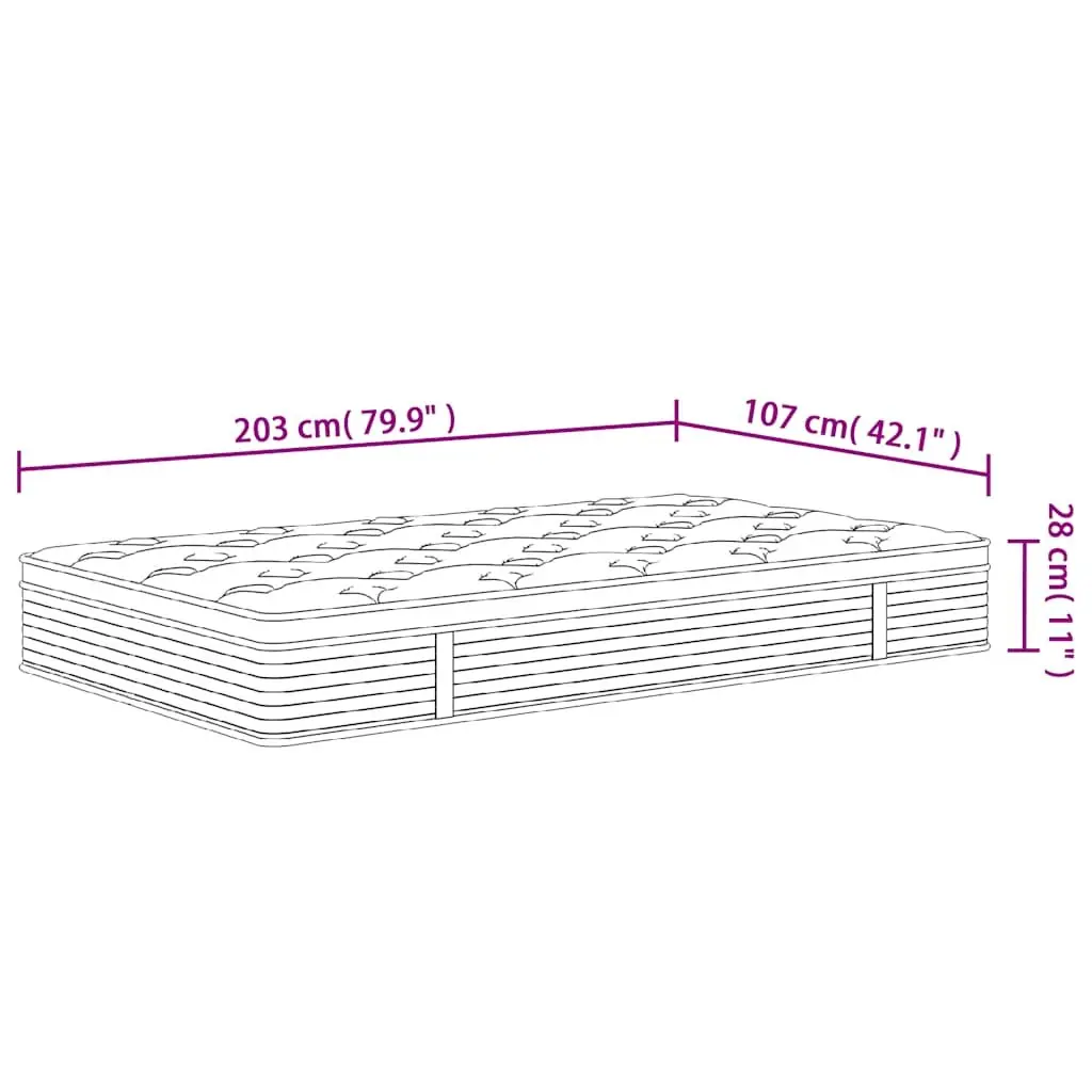 Medium Firm Pocket Spring Mattress King Single 107x203cm