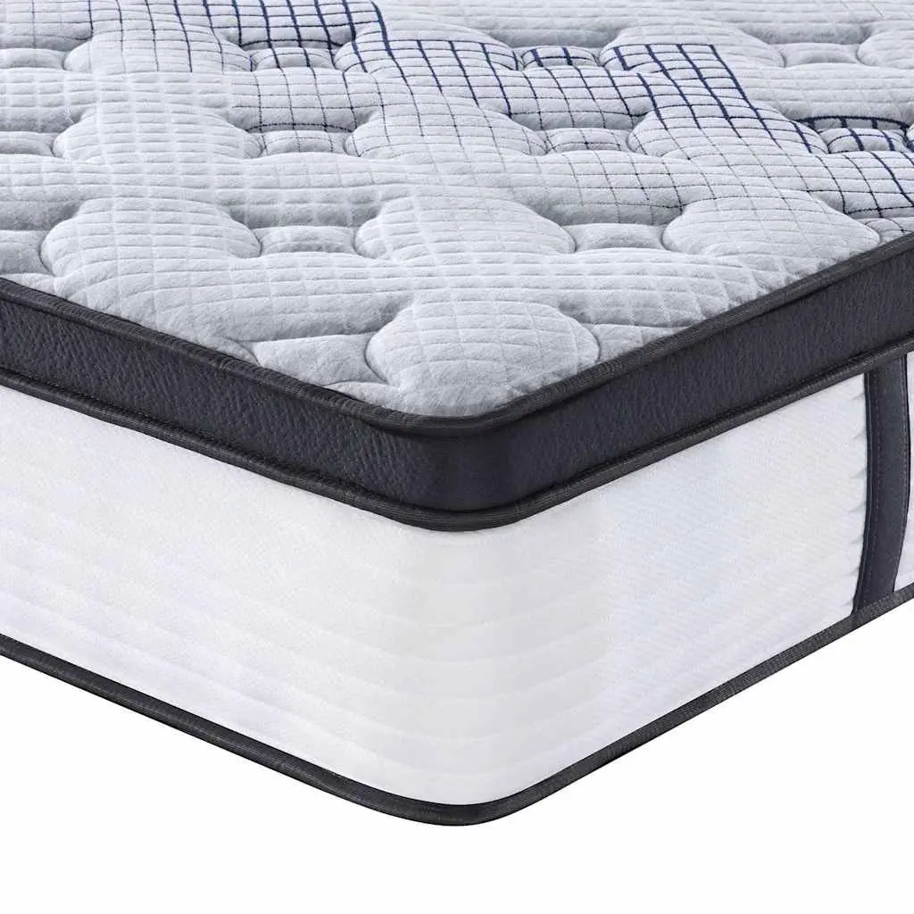 Pocket Spring Mattress Medium Firm Double Size 137x190cm Grey Bedroom Sleep