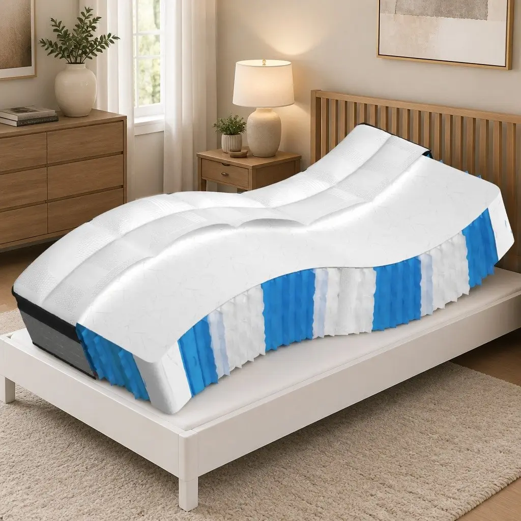 Pocket Spring Mattress Medium Plus 90x190 cm White Bedroom Sleep Support