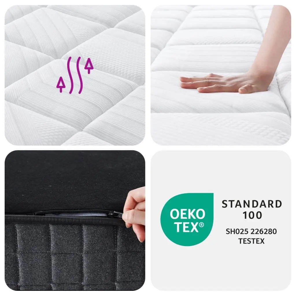 Pocket Spring Mattress Medium Plus 90x190 cm White Bedroom Sleep Support