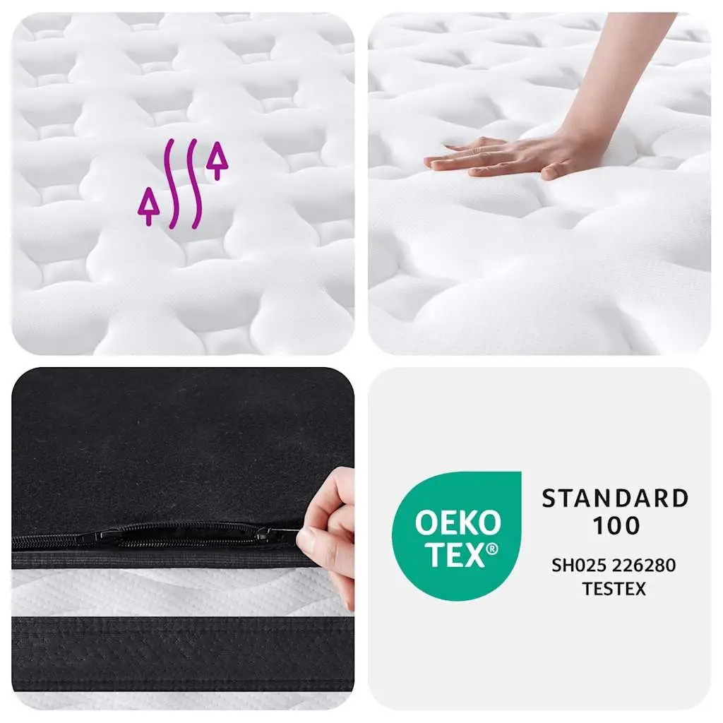 Medium Firmness Pocket Spring Mattress 137x190cm White
