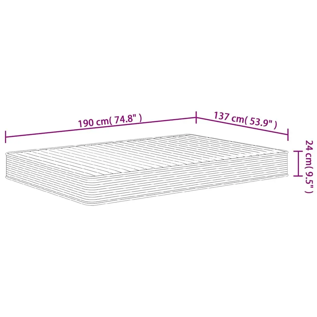 Foam Mattress Double-Sided White Medium Soft 137x190 cm Springless Sleeping Comfort