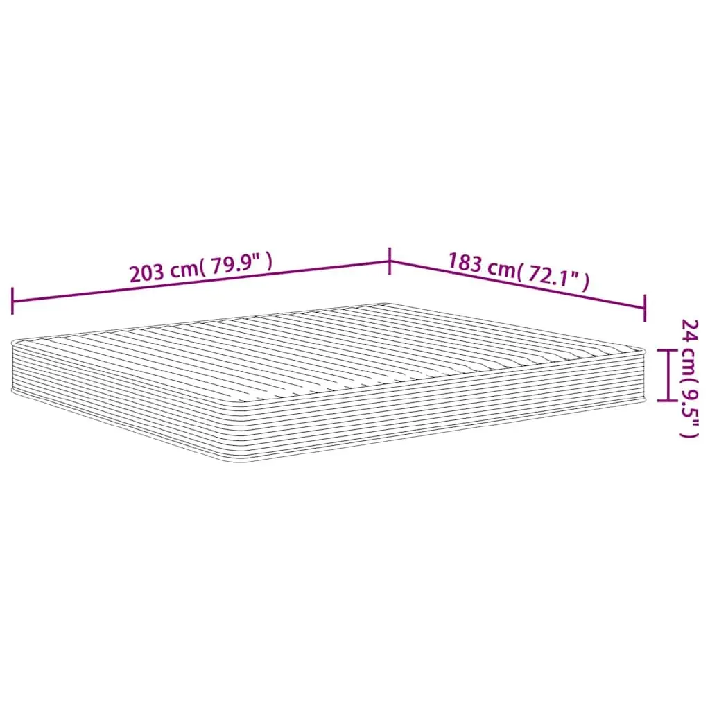 Flippable King Size Foam Mattress Medium Soft 183x203 cm
