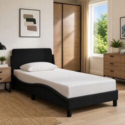 Dover Black Bed Frame with Headboard 90x190 cm