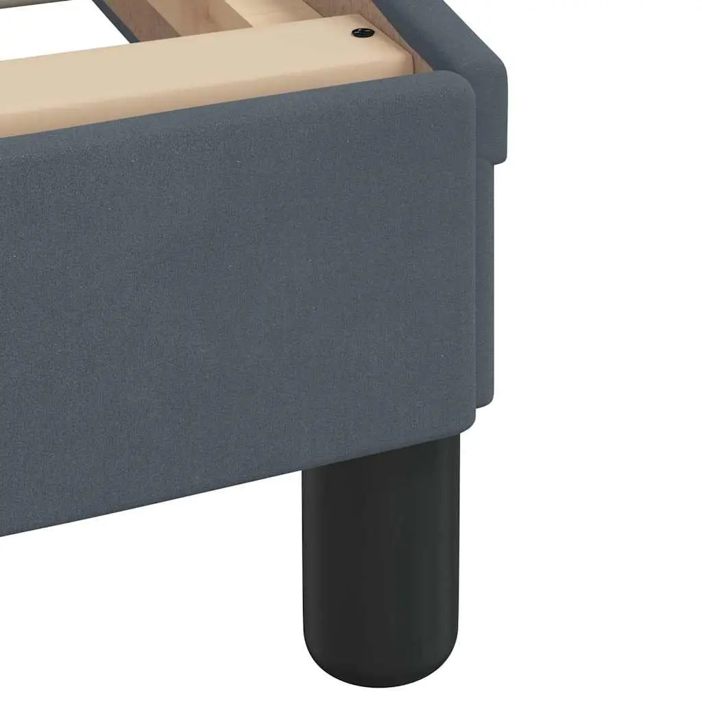 Grey Velvet Upholstered Bed Frame with Headboard 90x190 cm