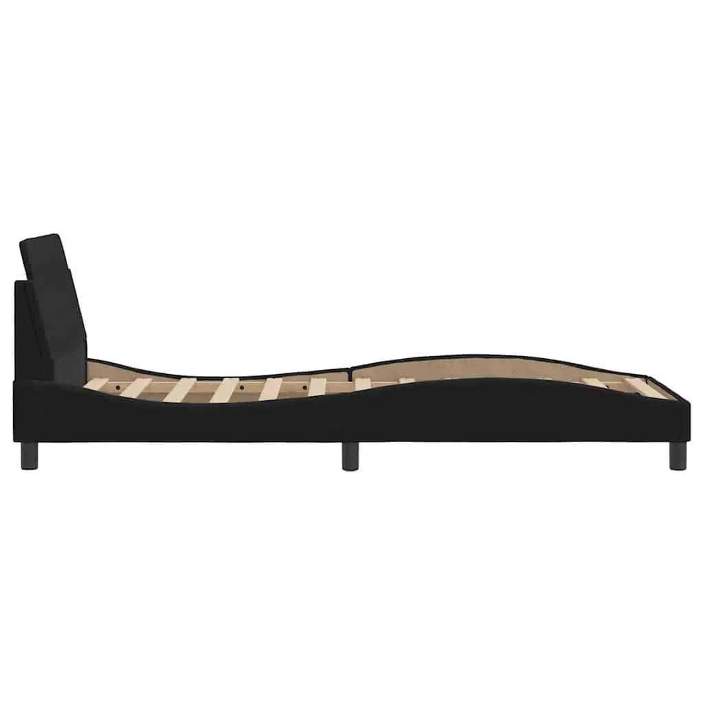 Dover Black Bed Frame with Headboard 90x190 cm Velvet