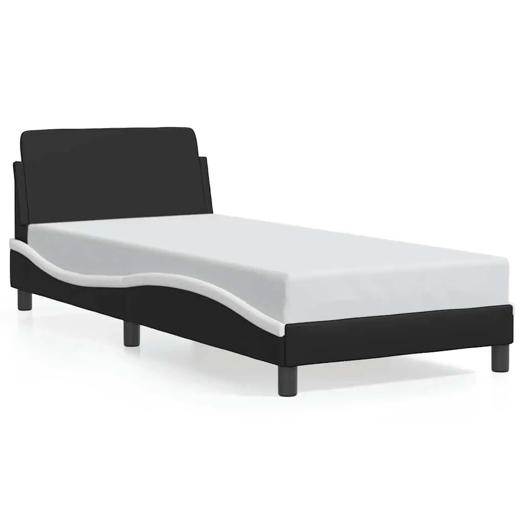 Bed Frame with Headboard Black 90x190 cm Faux Leather