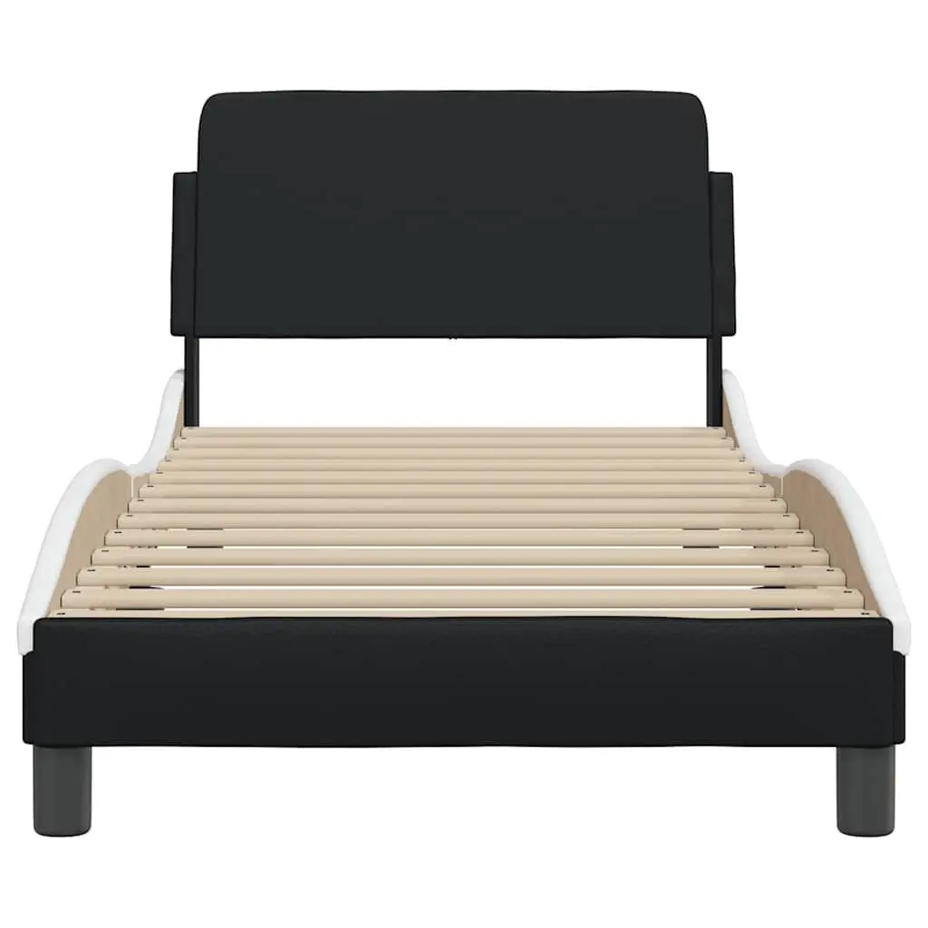 Bed Frame with Headboard Black 90x190 cm Faux Leather