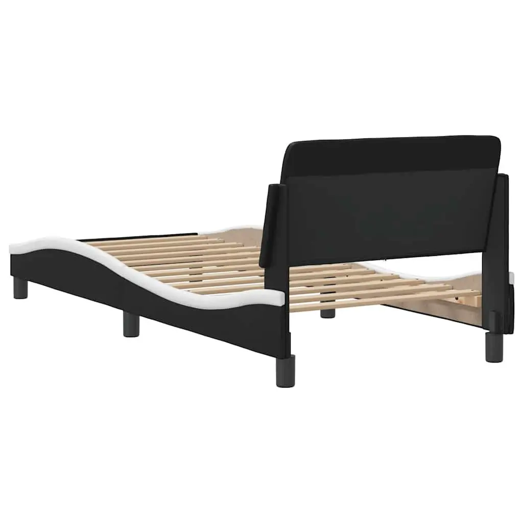 Bed Frame with Headboard Black 90x190 cm Faux Leather