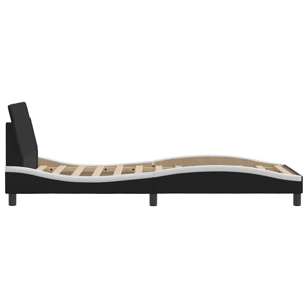Bed Frame with Headboard Black 90x190 cm Faux Leather