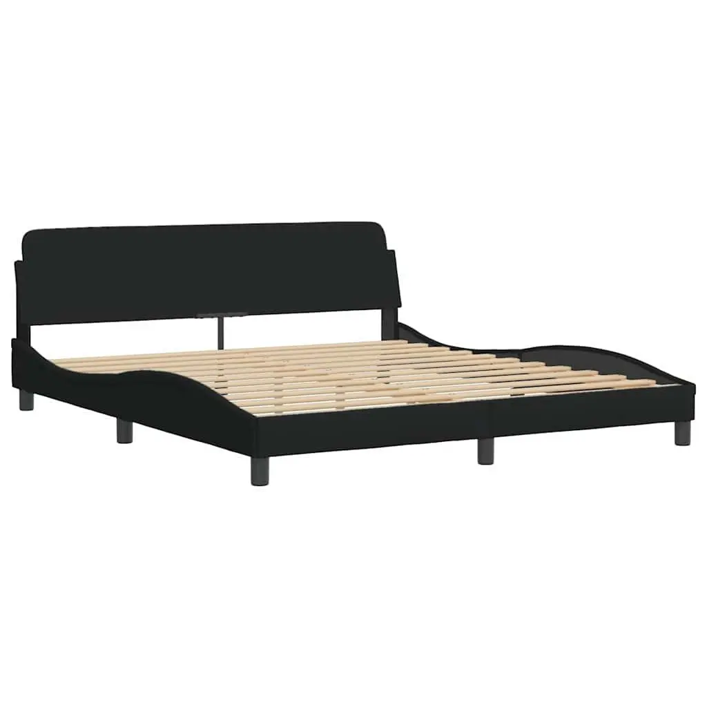 King Bed Frame 180x200 cm in Black Fabric
