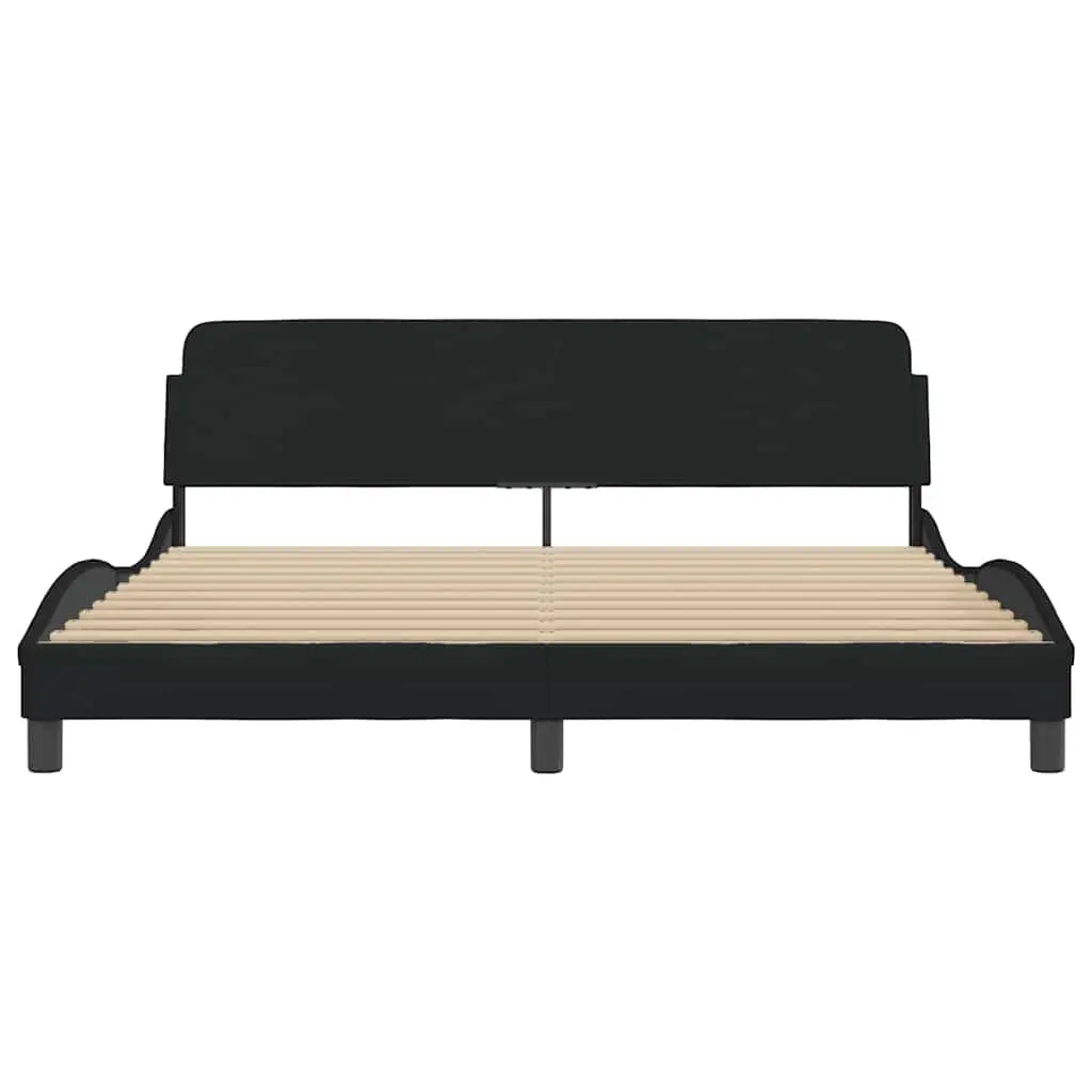King Bed Frame 180x200 cm in Black Fabric