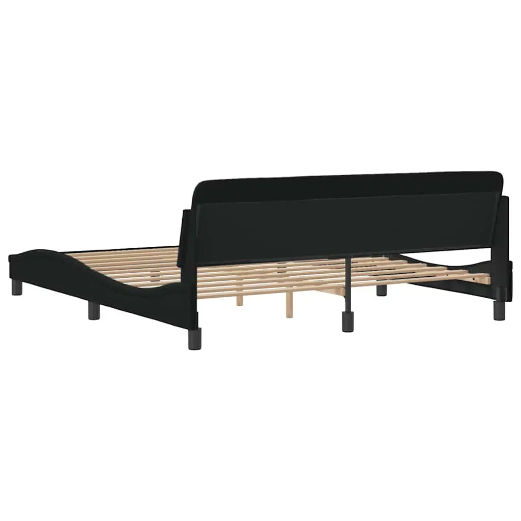 King Bed Frame 180x200 cm in Black Fabric