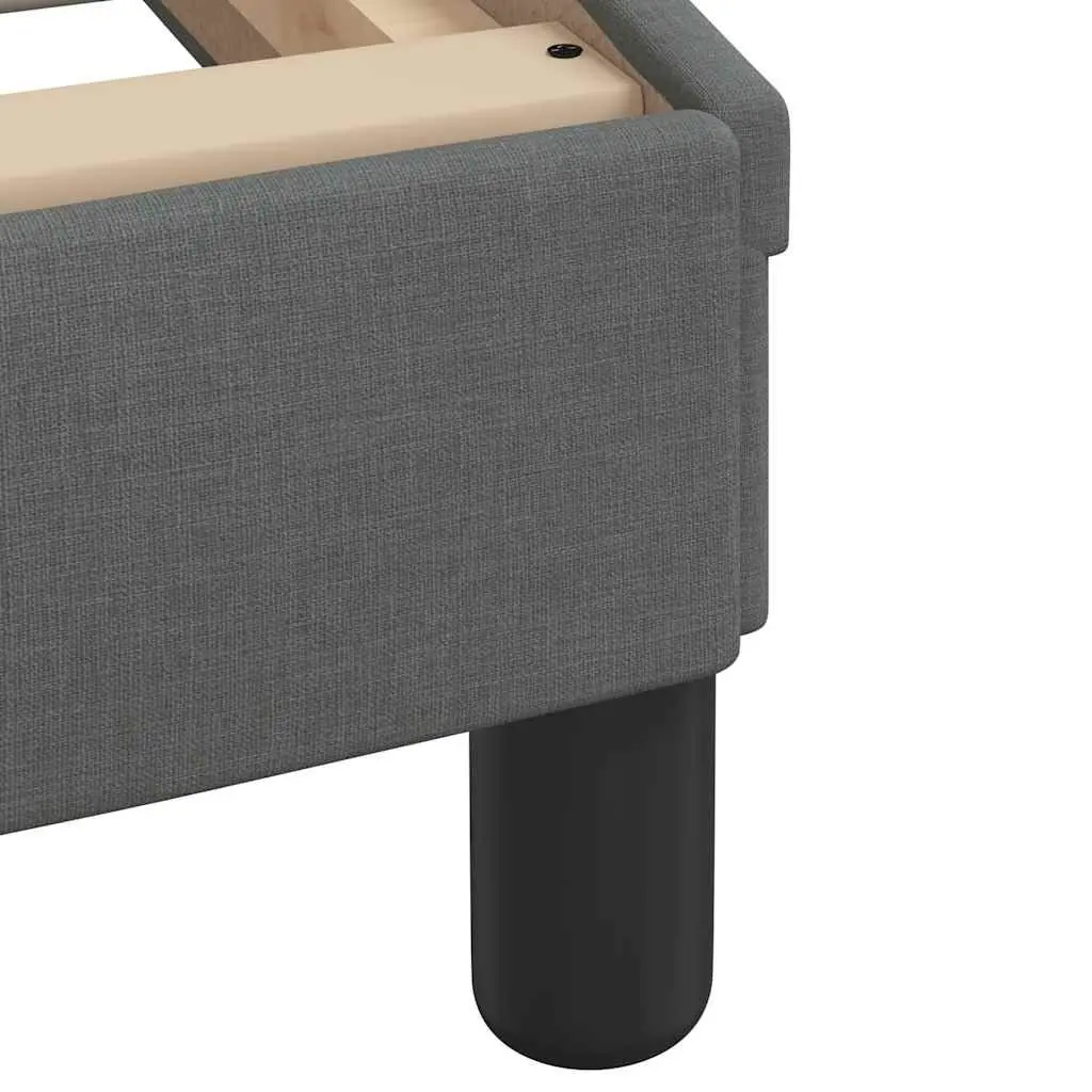 King Single Bed Frame with Dark Grey Headboard