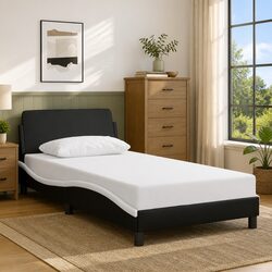 Faux Leather King Single Bed Frame with Headboard