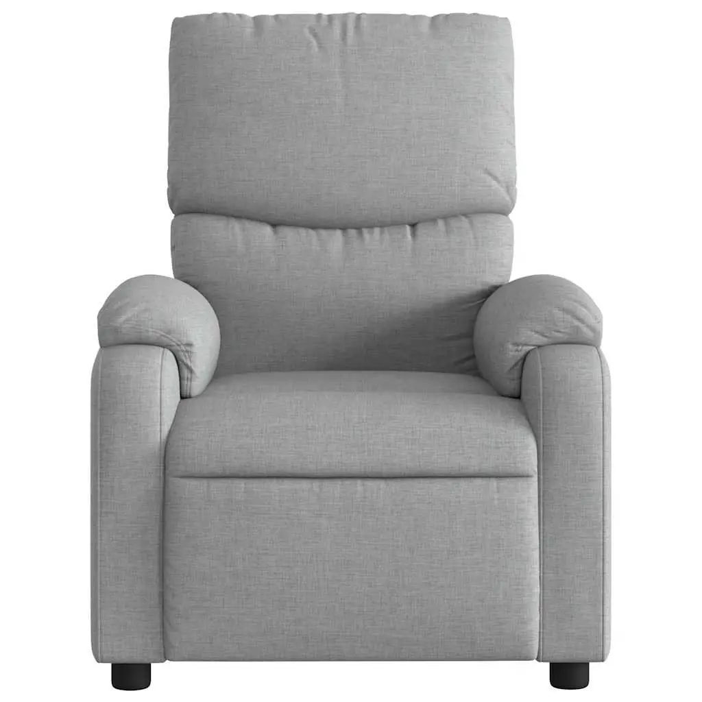 Massage Recliner Chair Manual Reclining Light Grey Fabric Armchair Vibration