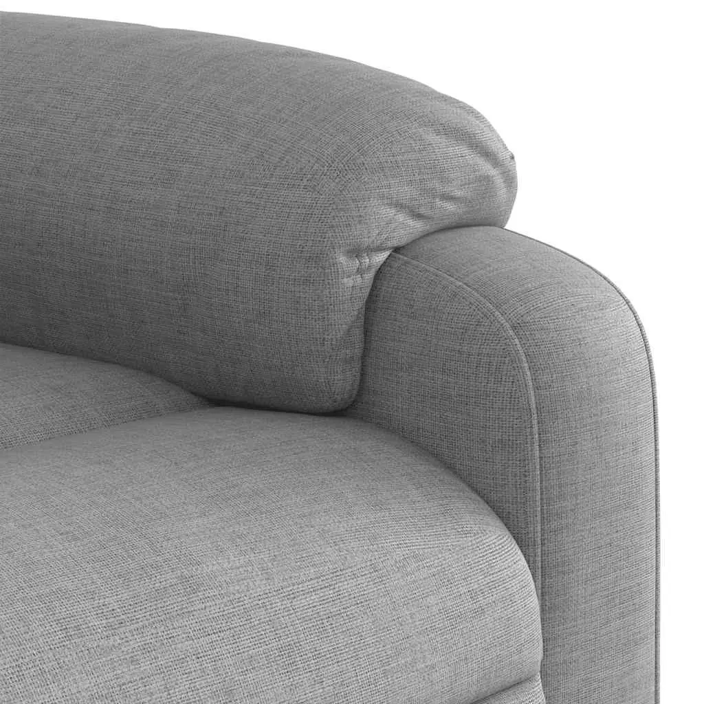 Massage Recliner Chair Manual Reclining Light Grey Fabric Armchair Vibration