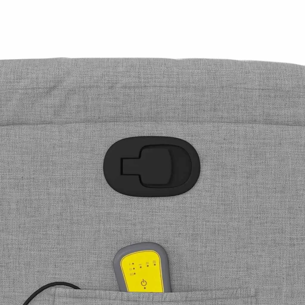 Massage Recliner Chair Manual Reclining Light Grey Fabric Armchair Vibration