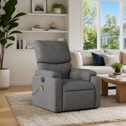 Dark Grey Fabric Massage Recliner Chair