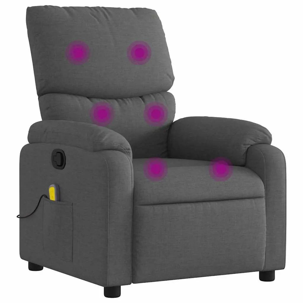 Dark Grey Fabric Massage Recliner Chair