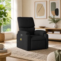 Black Fabric Massage Recliner Chair with Vibration