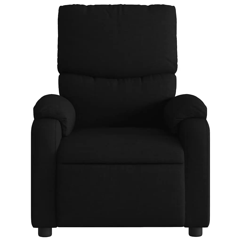 Massage Recliner Chair Black Fabric Manual Recline Vibration 6 Points Armchair
