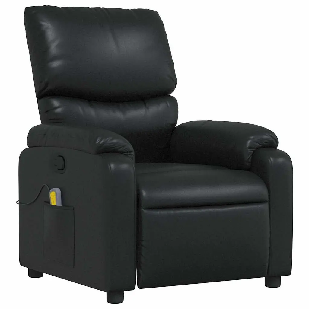 Black Faux Leather Manual Reclining Massage Chair