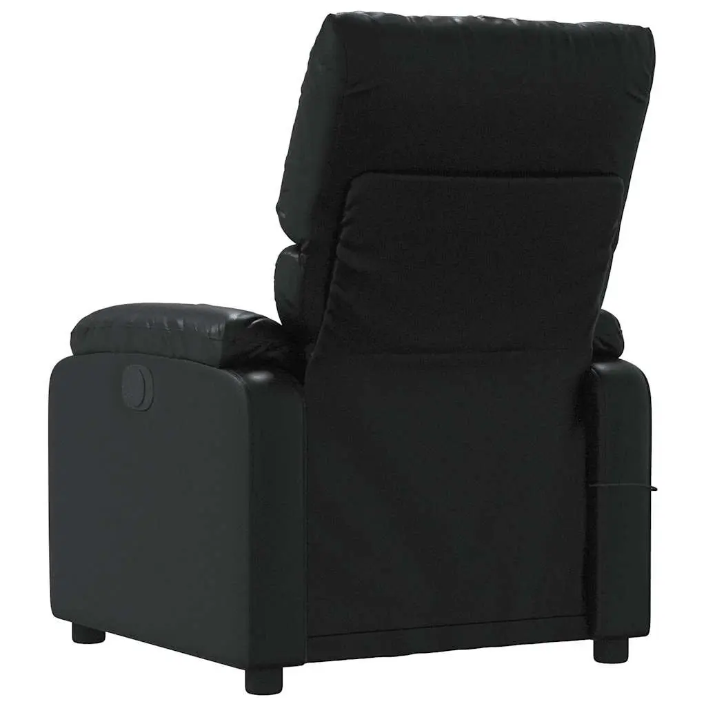 Black Faux Leather Manual Reclining Massage Chair