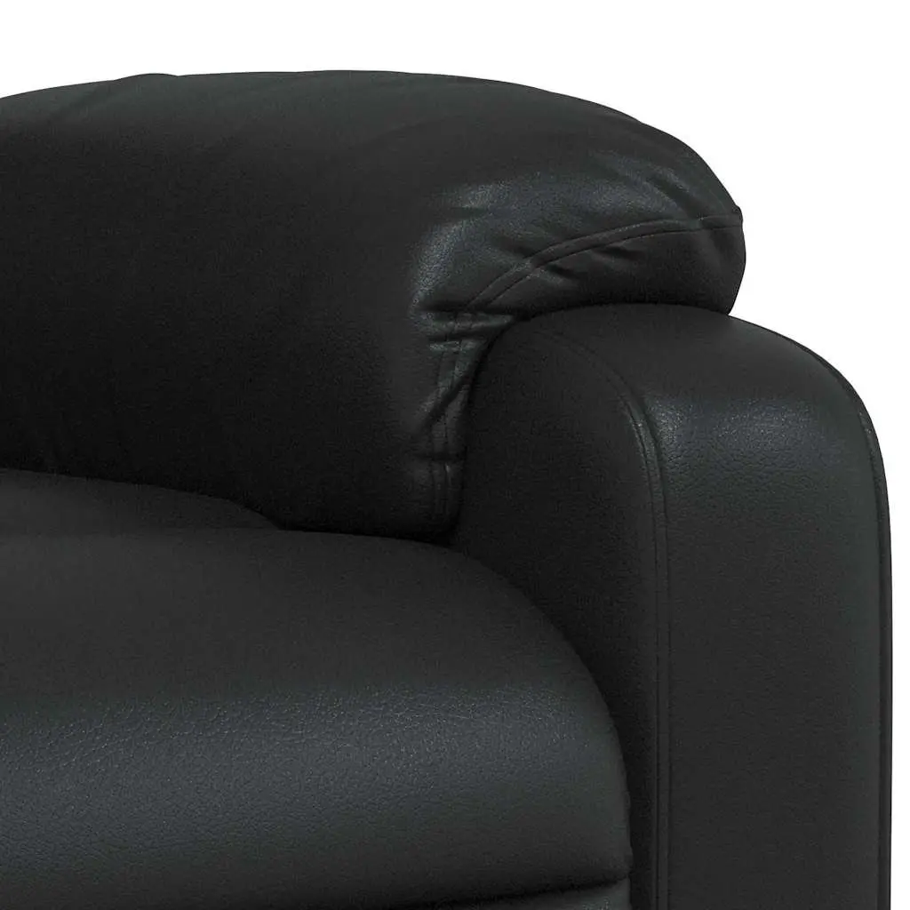 Black Faux Leather Manual Reclining Massage Chair