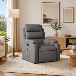 Grey Fabric Manual Reclining Massage Chair