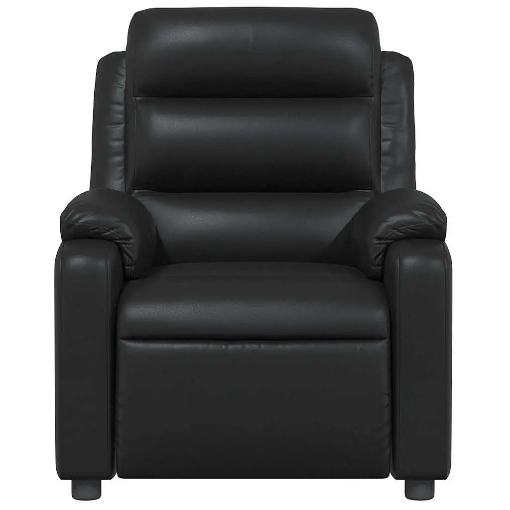 Massage Recliner Chair Black Faux Leather Manual Reclining Armchair Vibration