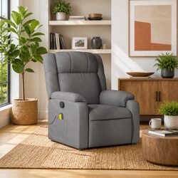 Dark Grey Fabric Massage Recliner Chair with Vibration