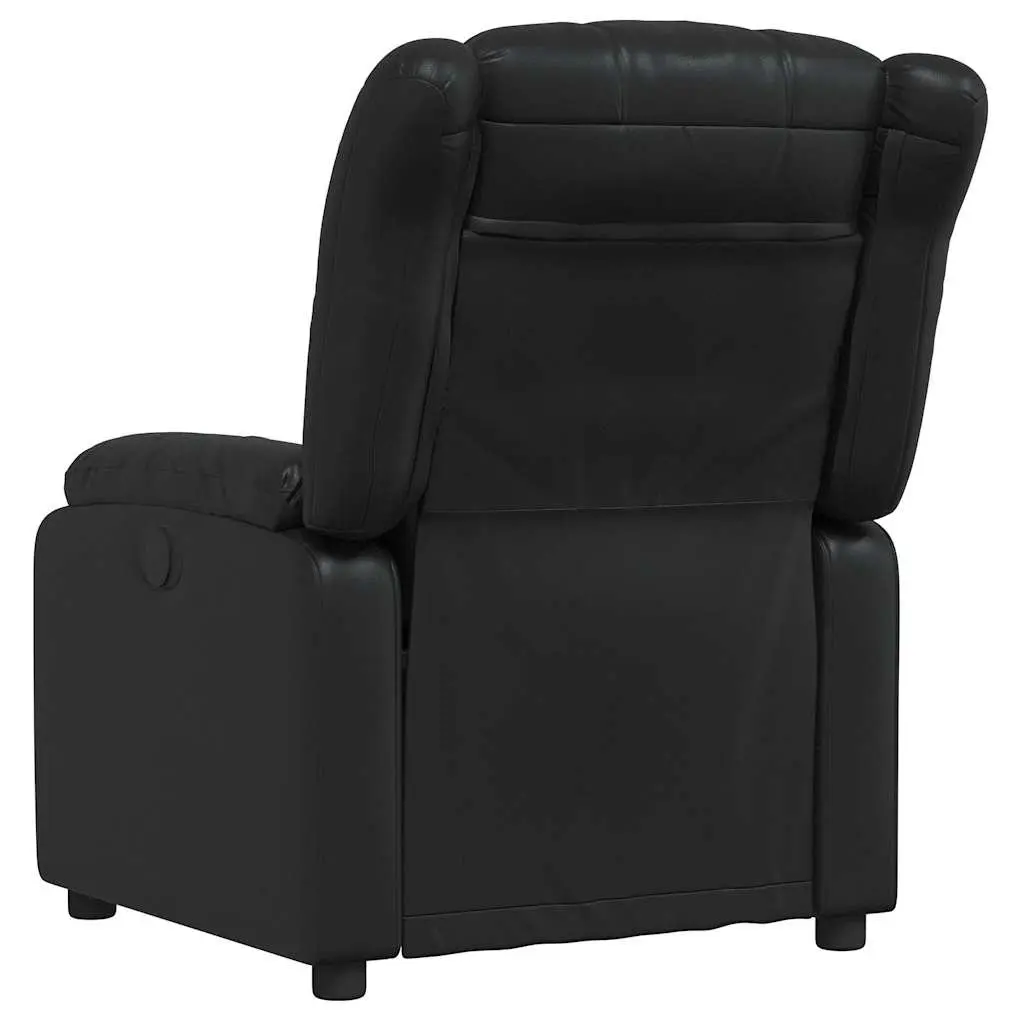 Massage Recliner Chair Black Faux Leather Manual Reclining Armchair
