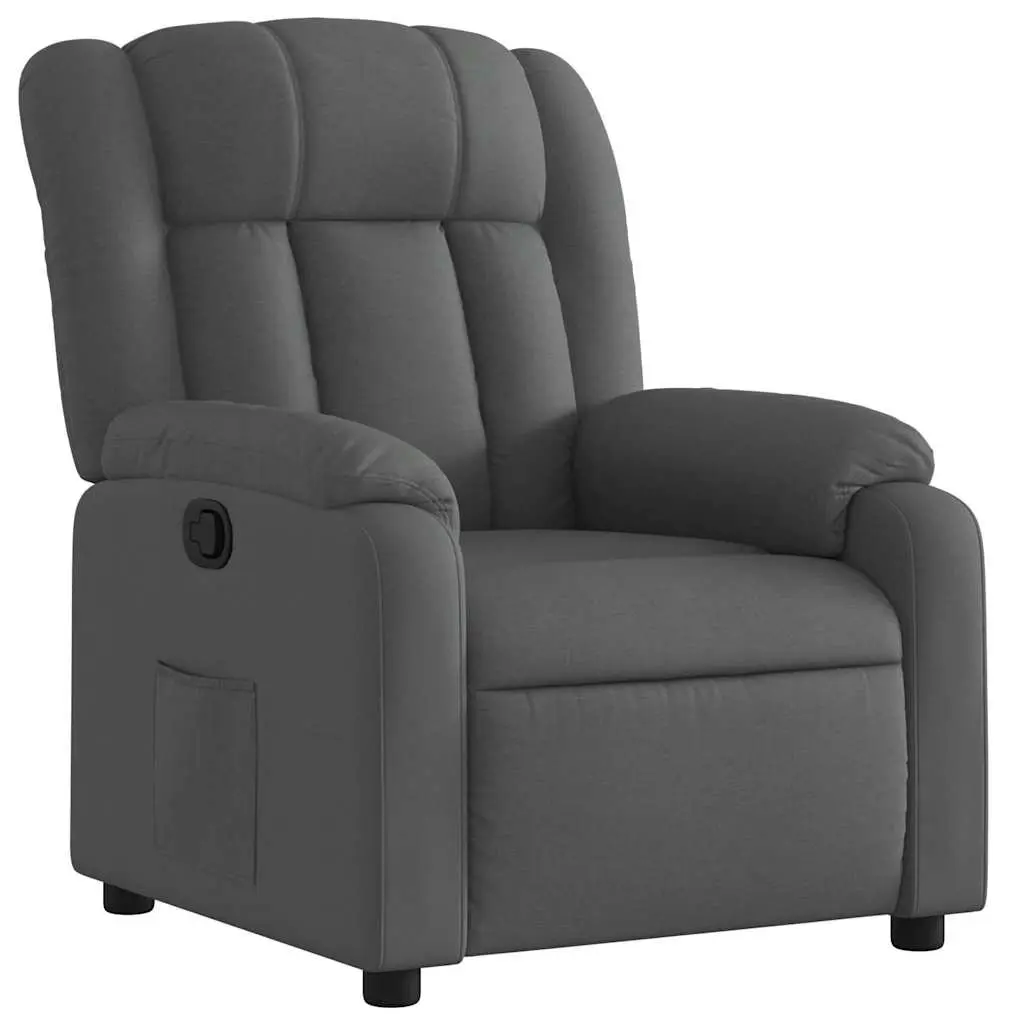 Recliner Chair Manual Reclining Armchair with Footrest Dark Grey Fabric Lounge