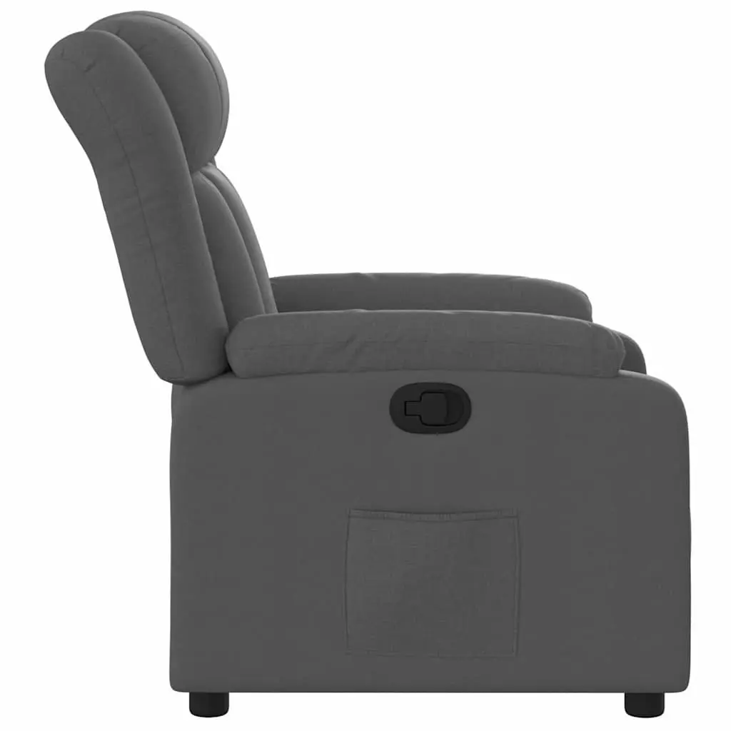 Recliner Chair Manual Reclining Armchair with Footrest Dark Grey Fabric Lounge